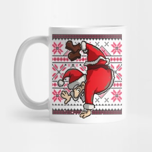 Ugly Christmas Sweater T-Shirt | Handstand Santa Claus Mug